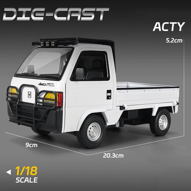 1:18 Hondas ACTY Picku Alloy Car Model Sound and Light Pull Back Children's Toy Collectibles Birthday Gift