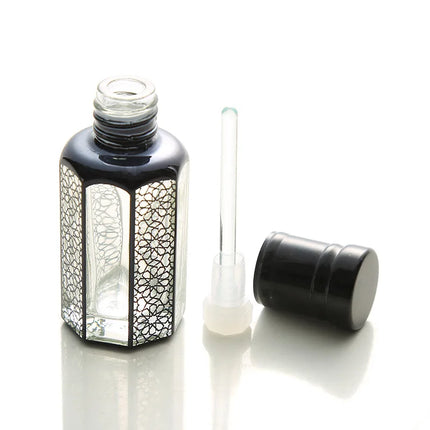 100pcs 3/6/12ml Empty Black Glass Crystal Essential Oil Bottle Attar Oil Bottle Perfume Container Bottle With Glass Drop Stick