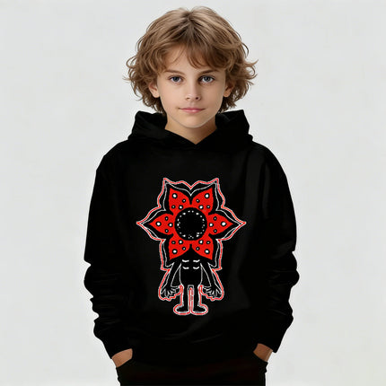 Eddie Munson Demogorgon Hoodie for Kids Cannibal Flower Print Cotton Sweatshirt for Boys and Girls Perfect for Cosplay