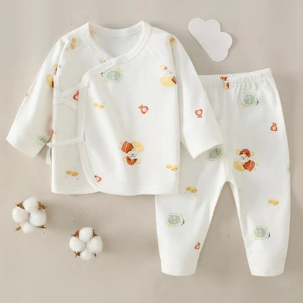 Hospital Newborn Set 100% Cotton Long Sleeve Tops Pants Two Pieces Spring Autumn Unisex Baby Outfits For Boys Girls 0 6 Months