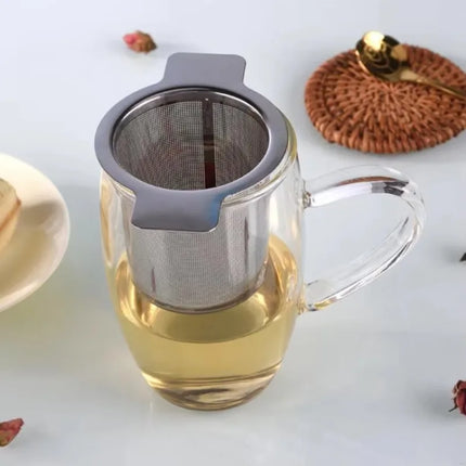 High Quality Tea Infuser Stainless Steel Coffee Tea Strainer Grid Binaural Net Leak Tea Mesh Tea Filter Tea Accessories
