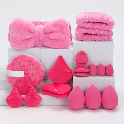 19 件 Cosmetic Puff Makeup Sponge Blender Beauty Egg Foundation Sponges Puff Wash Face Headband Wristband Make up Accessories