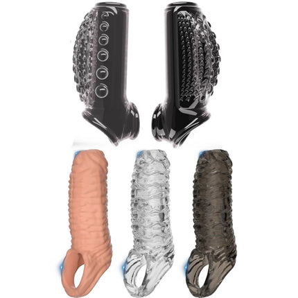 Reusable Penis magnify Cock Rings Delay Ejaculation Penis Condoms Thicken Penis Enlargement Sleeve BDSM Lock Ring SexToy For Men