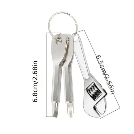 Keychain-Mounted Mini Repair Kit: 3-Piece Screwdrivers + Wrench for On-the-Go Bike & Motorcycle Fixes