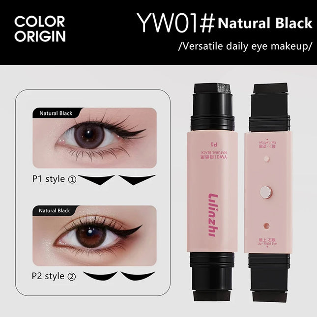 1Pc Magnetic Double Head Stamp Eyeliner Pen Waterproof Quick-Drying Black Brown Liquid Eye Liner Makeup Cosmetics Set
