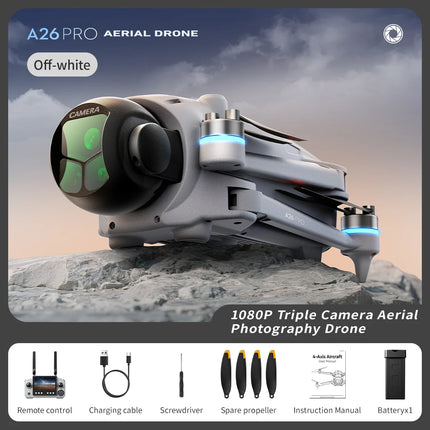 Lenovo A26 Pro Drone 4K HD 8k Triple Camera FPV Brushless Motor Obstacle Avoidance Foldable RC Quadcopter Professional Aerial