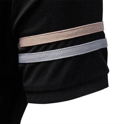 AIOPESON Men's Lightweight Breathable Polo Shirt Half Zipper Collar Solid Color Casual Summer Fashion Top