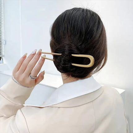 Simple U Shaped Hairpin Metal Hair Sticks U French Hair Clips Pins Fashionable Hair Jewelry Accessories for Women