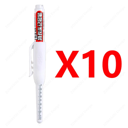 100-1Pcs 45mm Long Nib Head Carpenter Marker Pens White/Black/Blue/Red Hole Marker Pen for Measuring Woodworking Hand Tools
