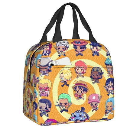Custom One P-Pieces Insulated Lunch Bags for Women Skull Manga Portable Thermal Cooler Food Lunch Box Outdoor Camping Travel