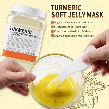 Jelly Mask Powder for Facials Pro, Turmeric Controlling Oil Deep Cleansing Blackheads Removal Peel Off Gel Face Mask Skin Care