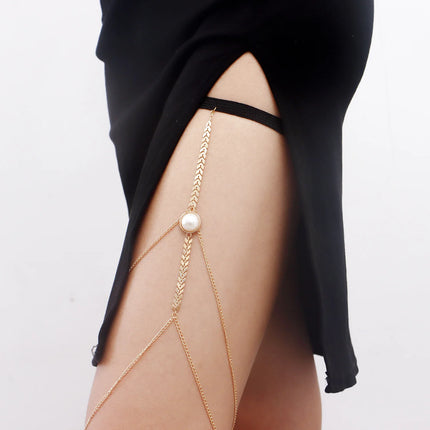 Bohemian Elastic Band Leg Thigh Chain Women Beach Sexy Long Tassel Harness Multilaye Adjustable Body Jewelry Summer Holiday Gift