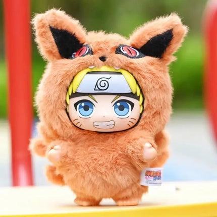 Bandai Naruto Shippuden Beast Party Plush Blind Box 15cm PVC Vinyl Doll Kawaii Figure Desk Decoration Collectible Gift for Fans