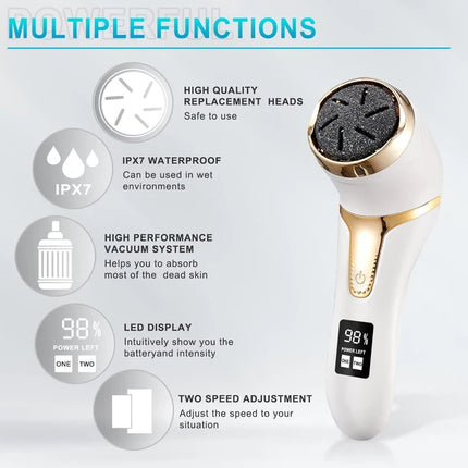 Professional Electric Vacuum Foot Grinder Rechargeable Foot File Exfoliator Callus Remover Pedicure Tools