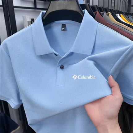 Cotton100% Men's Summer Luxury High Quality Short Sleeves Polo Shirt Letter Printing 25colors Brand T-Shirt Business Men's Wear