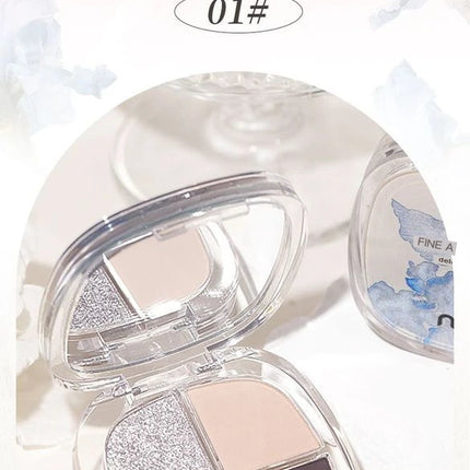 NOVO Four-color Eyeshadow, Matte, Pearlescent, High-gloss, Sweat-proof, Water-resistant, Ins, High-end And Affordable