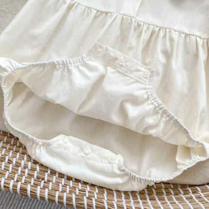 Baby Summer Clothes Embroidered Baby Short-sleeved Jumpsuit Baby Bow Tie Rompers Cute Newborn Girls Cotton Outfits
