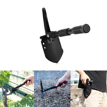 Outdoor Multi-Function Engineer Life Saving Shovel - Thickened Double Handle Folding Shovel for Camping and Outdoor Adventures