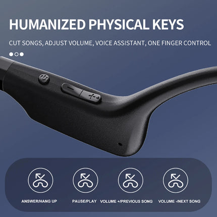 KEBIDUMEI Bluetooth 5.2 Earphones Bone Conduction Headphones TWS Wireless Neckband Headsets HiFi Stereo Noise Reduction Earbuds