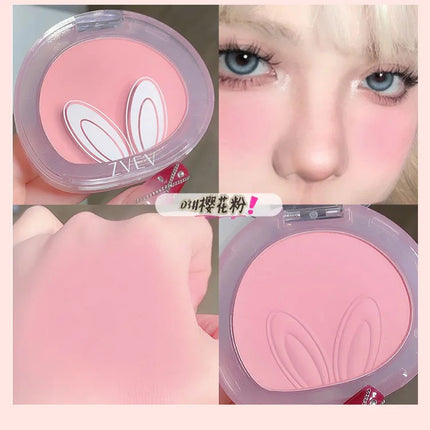 Long ears Monochrome blush white matte cosmetics vitality girl nude makeup natural smudge monochrome blush plate
