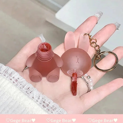 Cute Bunny Lipgloss Matte Velvet Lip Clay Long-lasting Color Non-drying Gege Bear Rabbit Lip Glaze