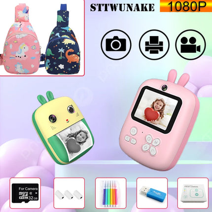 Children's Toys Instant Print Digital Camera Kids Paper Shoot Photo 1080p HD Video Cameras For Gifts Boys Birthday Girls Outdoor