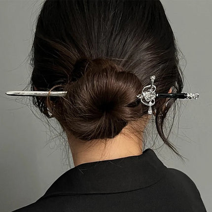 New Punk Metal Sword Hair Stick Chinese Simple Hair Pins for Women DIY Chopstick Hairstyle Design Tools Jewelry Accessories Gift