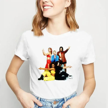 Spice Girls Print Funny Cartoon T Shirt Women Anime T-shirt Harajuku Graphic TshirtTop Tees Summer Casual Short sleeve