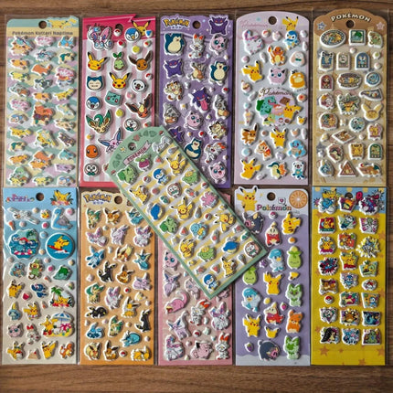 Genuine Pokemon Pikachu Squirtle 3D Stickers Cartoon Planner Decor Decal For Water Mug Phone Ipad Helmet Decor Decals Girls Gift