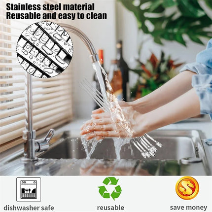 10/31pcs Reusable Stainless Steel Barbecue Skewers BBQ Kebab Iron Sticks for Outdoor Camping Picnic Cooking Tools