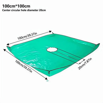 100x100cm Waterproof PE Garden Leaf Collecting Mat Foldable Tree Debris Tarp With 4 Corner Buckles Reusable For Fruit Picking