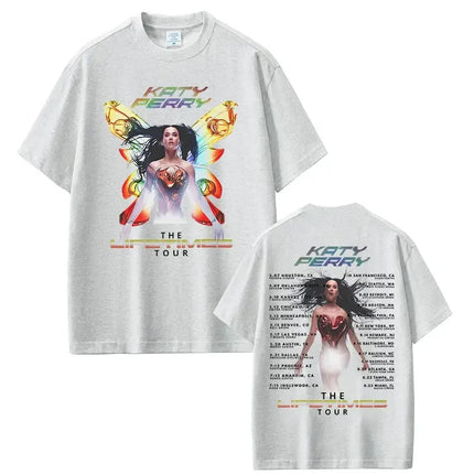 The Lifetimes World Tour T-shirt Katy Perry Merch T Shirt Oversize Y2k Women Men Causal Cotton Short Sleeve Harajuku Streetwear