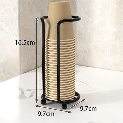 Disposable Cup Storage Holder Rack Shelf Water Tea Cups Wood Dispenser with Longer Stick Mug Display Stand Organizer Supplies