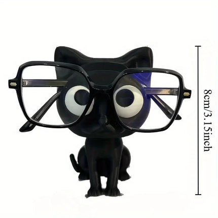3D Printed Cat Design Glasses Holder Cute Desktop Eyeglass Stand Storage Organizer Home Office Decor Holiday Gift