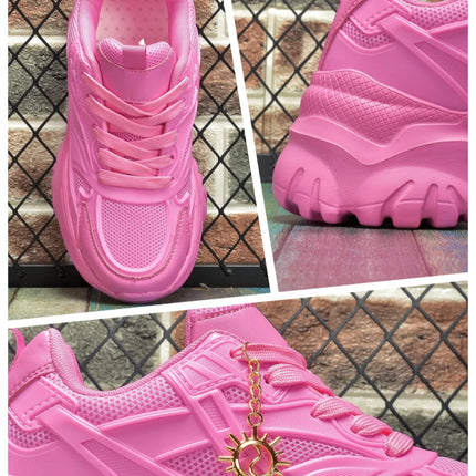 Women's four seasons fashion casual non-slip platform booster sports shoes women's high water platform pure white high heels