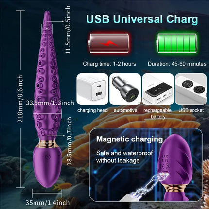 Octopus Tentacle Vibrator for Women Realistic Clitoris Stimulator 360° Dildo G-Spot Vagina Massger Masturbation Adult Sex Toys
