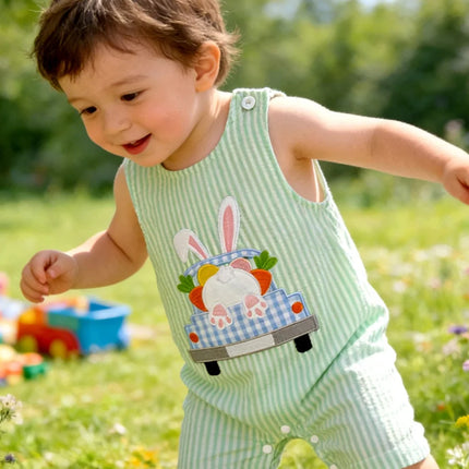New Baby Boy Romper Cute Embroidered Sleeveless Buttons Short Jumpsuits 2026 Summer Toddler Overalls 0-18M