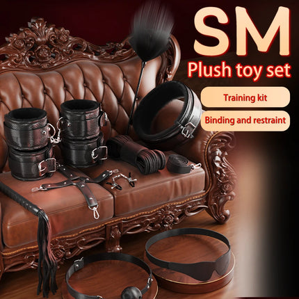 Bdsm Bondage Set Restraint Adult Game Handcuff Neck Collar Wrist Mouth Gag Strap Fetish SM Sex Toys for Woman Couples Product