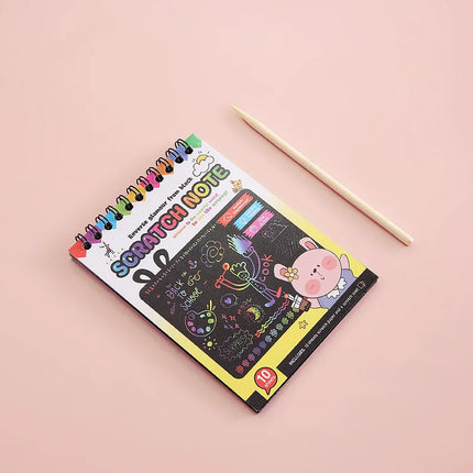 Cartoon Dazzling Colorful Scratching Paper Set Primary School Students Children Kids Drawing Toys Graffiti Scratch Painting Book