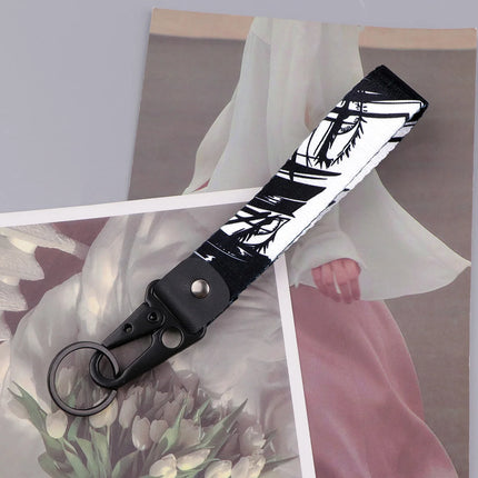 Anime Eye Eagle Beak Keychain Cartoon Character Wrist Lanyard Car Keyring Fashion Bag Accessory Manga Lover Collectible Gift