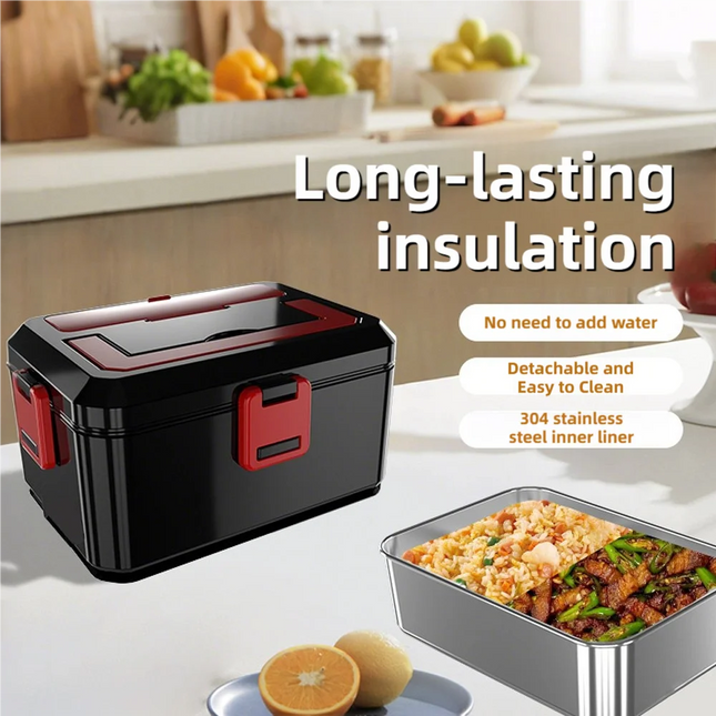 TINSOL 1.5L Electric Lunch Box 80W No Water Food Heater suitable for Portable Food Heating in Cars or Homes - Leak-proof