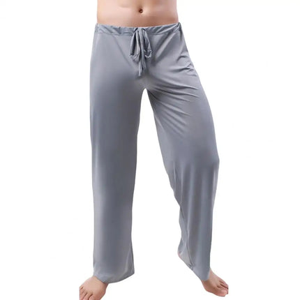 Men Yoga Pants Solid Color Elastic Waistband Low-waisted Trousers Fitness Training Joggers Loose Slacks Beach Casual Sport Pants