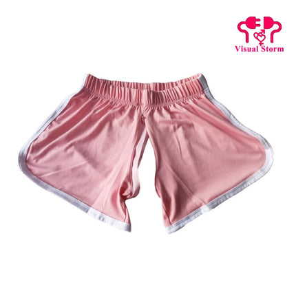 Woman Outdoor Sex Open Crotch Pants Mini Shorts Crotchless Hot Pants Invisible double Zippers Short Club Exotic Gym Trousers