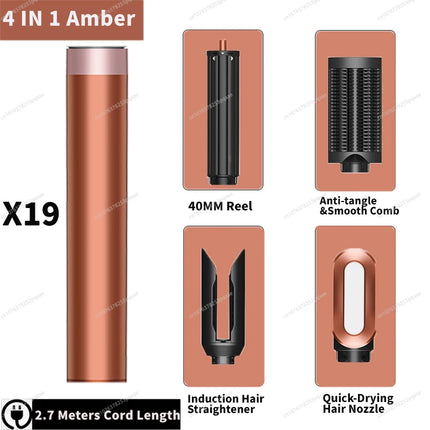 Multi Hair Styler Curling Iron Hair Hot Air Brush 30/40mm Auto Curling Barrel and Hair Straightenting Curly Hair Styler Wrap