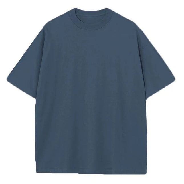 230gsm High Quality Oversized Heavy Tops T-shirt for Men Short Sleeve Tee Cotton Solid Color Trend Leisure Green White Black