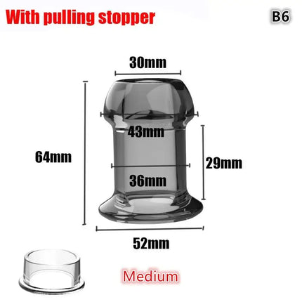 Transparent Hollow Speculum Anal Beads Butt Plug withStopper Expander Tunnel forAnus Dilation Peeking Adult Toy for Women MenGay
