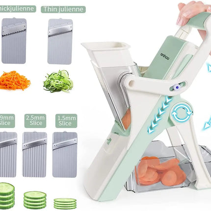 5-in-1 safe multifunctional slicer mandolin manual vegetable cutter radish fries tool kitchen accessories gadget meat cutter