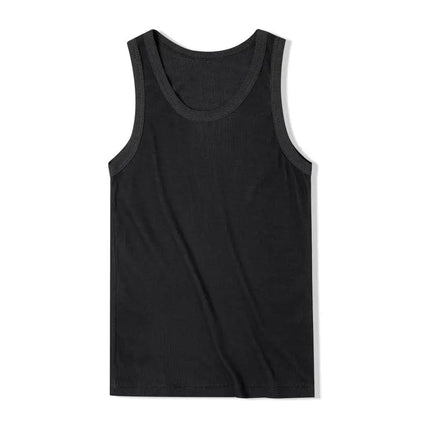 Maden Casual Men's Sleeveless Tank Tops Heavyweight Solid Color Ribbed Vest for Summer Slim Fit Sports Fitness Training T-shirt