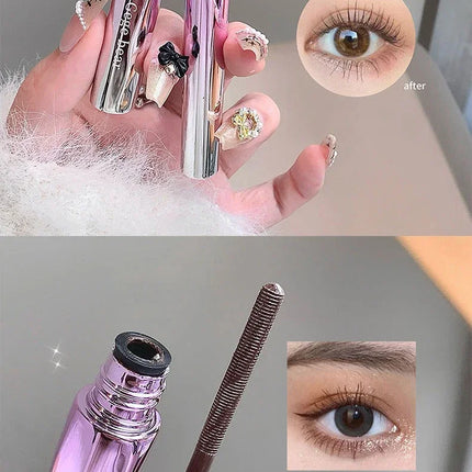 Silk Fiber Lashes Mascara with Metal Brush Head Long Lasting Curling Eyelash Extensions 4D Quick Dry Lengthening Eye Makeup Tool