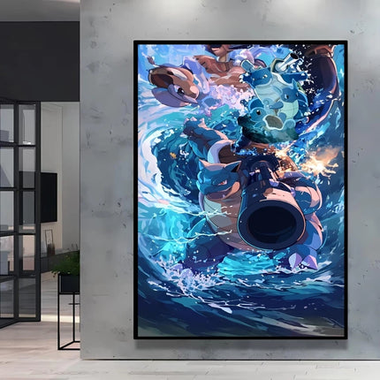 Japanese Anime Canvas Paintings Pokemon Pikachu Poster Cartoon Character Picture Bright and Clear Colors High Quality Home Decor